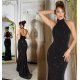 Rochie eleganta lunga, sirena, glitter, neagra, mulata, cu umerii goi si spatele gol, Star 5 - jojofashion.ro
