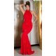 Rochie eleganta lunga, sirena, glitter, rosie, mulata, cu umerii goi si spatele gol, Star 6 - jojofashion.ro