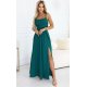 Rochie eleganta lunga verde cu bust tip corset vaporoasa Precious 2 - jojofashion.ro