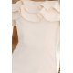 Rochie eleganta midi bej mulata cu umerii goi si volane Carmina 5 - jojofashion.ro
