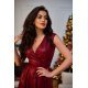 Rochie in marimi mari, de ocazie midi, din brocard burgundy, petrecuta, Greta 3 - jojofashion.ro