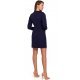 Rochie tip sacou bleumarin cu maneca lunga Rebeca 3 - jojofashion.ro
