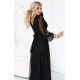 Rochie lunga neagra din tulle cu maneca lunga Nerissa 4 - jojofashion.ro