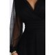 Rochie lunga neagra din tulle cu maneca lunga Nerissa 5 - jojofashion.ro