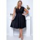 Rochie marime mare eleganta midi, cu glitter, neagra, petrecuta, NicolB 2 - jojofashion.ro