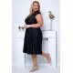 Rochie marime mare eleganta midi, cu glitter, neagra, petrecuta, NicolB 3 - jojofashion.ro