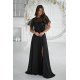 Rochie neagra eleganta lunga cu paiete pe bust vaporoasa Azaliya 2 - jojofashion.ro