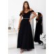 Rochie neagra eleganta lunga din tulle cu umerii goi vaporoasa KiaraW 5 - jojofashion.ro