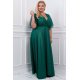 Rochie lunga verde din brocard vaporoasa empire Evita 3 - jojofashion.ro