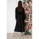 Rochie lunga neagra din catifea plisata cu maneca lunga Star 4 - jojofashion.ro