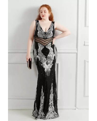 Rochie lunga neagra mulata cu paiete argintii PrincessBatal  Rochii lungi, Rochie lunga neagra mulata cu paiete argintii PrincessBatal  - jojofashion.ro