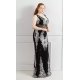 Rochie lunga neagra mulata cu paiete argintii PrincessBatal  3 - jojofashion.ro