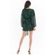 Rochie scurta verde din paiete cu maneca lunga Sherlyn 4 - jojofashion.ro