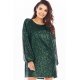 Rochie scurta verde din paiete cu maneca lunga Sherlyn 5 - jojofashion.ro