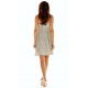 Rochie de seara scurta, din paiete, aurie, evazata, Fayme 4 - jojofashion.ro