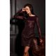 Rochie scurta burgundy mulata din paiete cu maneca lunga Twinkle 3 - jojofashion.ro