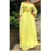Rochie lunga galbena din voal vaporoasa AngelD
