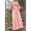Rochie lunga din voal roz AngelD