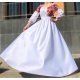 Rochie traditionala lunga din tafta alba Anna Rochie traditionala lunga din tafta alba Anna 3 - jojofashion.ro