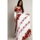 Rochie traditionala lunga alba cu maci rosii Lorelei 2 - jojofashion.ro
