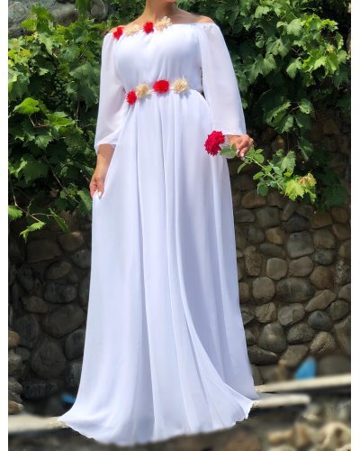 Rochie cununie civila lunga, din voal, alba, AngelD Rochie cununie civila lunga, din voal, alba, AngelD - jojofashion.ro