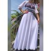 Rochie lunga alba eleganta din voal traditionala Analisa