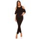 Salopeta dama eleganta neagra conica Sandra 2 - jojofashion.ro