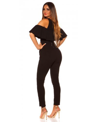 Salopeta neagra conica Sandra Salopete dama, Salopeta neagra conica Sandra - jojofashion.ro