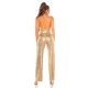 Salopeta dama glitter auriu evazata Clotilde Salopeta dama glitter auriu evazata Clotilde 3 - jojofashion.ro