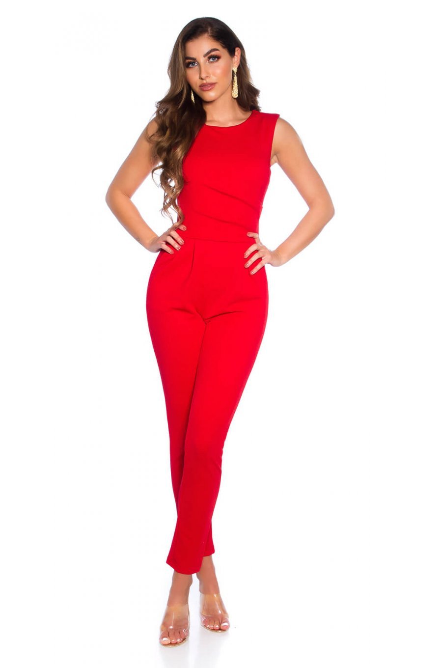 Salopeta eleganta rosie Miguela Salopeta eleganta rosie Miguela 2 - jojofashion.ro