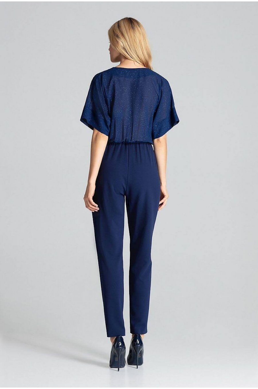 Salopeta eleganta bleumarin cu brocard conica Saskia Salopeta eleganta bleumarin cu brocard conica Saskia 3 - jojofashion.ro