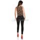 Salopeta eleganta in doua culori leopard si negru Livana 3 - jojofashion.ro