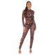 Salopeta de club leopard print maro mulata Patty 4 - jojofashion.ro