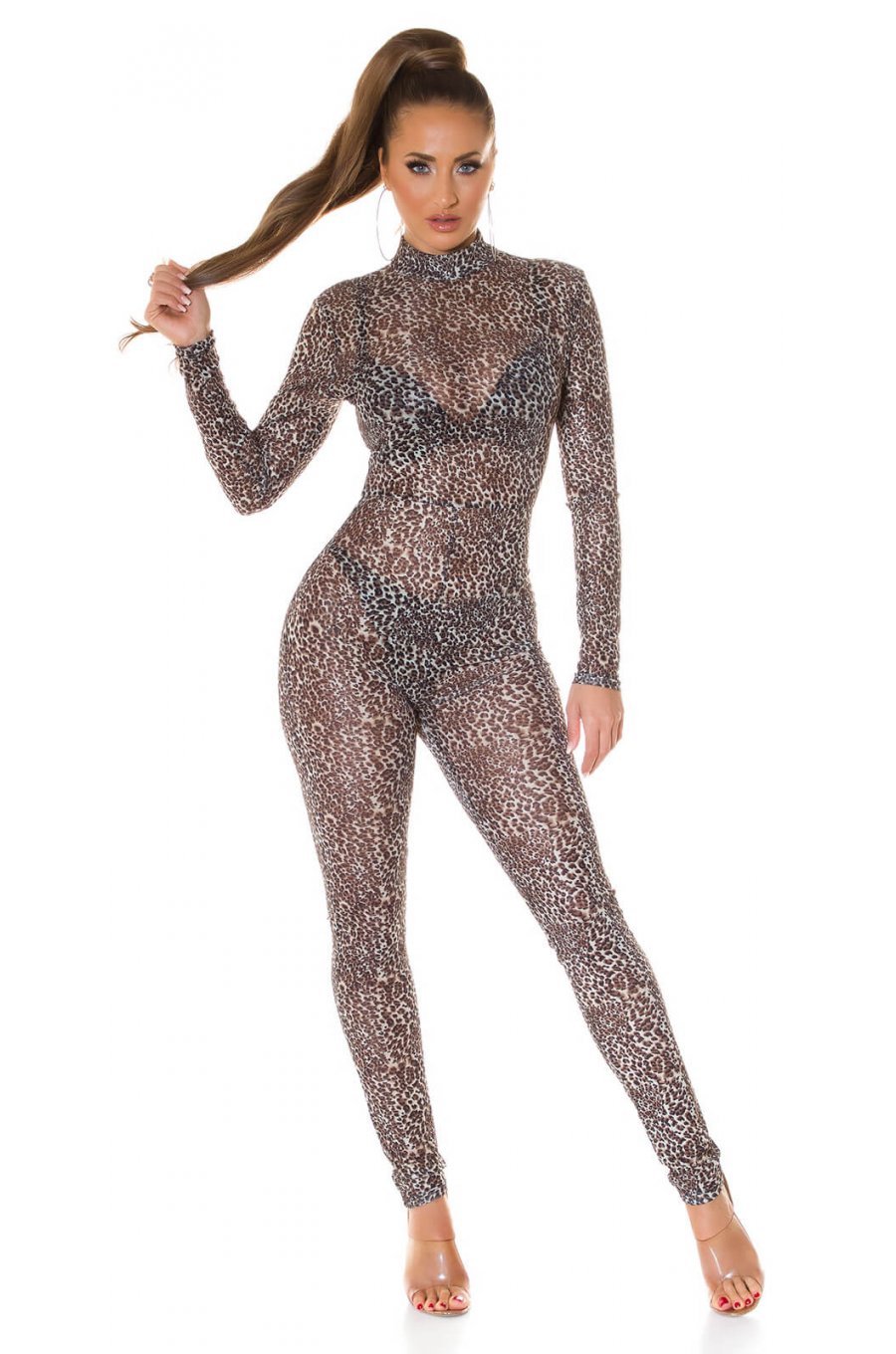 Salopeta de club leopard print mulata Patty Salopeta de club leopard print mulata Patty 4 - jojofashion.ro