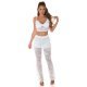 Tinuta din dantela alba, pantaloni si crop top, Amore Tinuta din dantela alba, pantaloni si crop top, Amore 4 - jojofashion.ro
