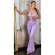 Tinuta din dantela lila, pantaloni si crop top, Amore Tinuta din dantela lila, pantaloni si crop top, Amore 2 - jojofashion.ro