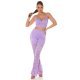 Tinuta din dantela lila, pantaloni si crop top, Amore Tinuta din dantela lila, pantaloni si crop top, Amore 4 - jojofashion.ro