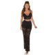 Tinuta din dantela neagra, pantaloni si crop top, Amore Tinuta din dantela neagra, pantaloni si crop top, Amore 4 - jojofashion.ro