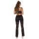 Tinuta din dantela neagra, pantaloni si crop top, Amore Tinuta din dantela neagra, pantaloni si crop top, Amore 6 - jojofashion.ro