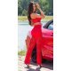 Tinuta din dantela rosie, pantaloni si crop top, Amore Tinuta din dantela rosie, pantaloni si crop top, Amore 3 - jojofashion.ro