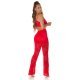 Tinuta din dantela rosie, pantaloni si crop top, Amore Tinuta din dantela rosie, pantaloni si crop top, Amore 5 - jojofashion.ro
