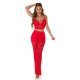 Tinuta din dantela rosie, pantaloni si crop top, Amore Tinuta din dantela rosie, pantaloni si crop top, Amore 6 - jojofashion.ro
