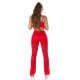 Tinuta din dantela rosie, pantaloni si crop top, Amore Tinuta din dantela rosie, pantaloni si crop top, Amore 7 - jojofashion.ro