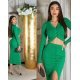 Tinuta din doua piese, vascoza verde, bluza si fusta, mulata, Maureen 4 - jojofashion.ro