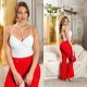 Top dama alb, din catifea, cu bretelute si cupe, Danni Top dama alb, din catifea, cu bretelute si cupe, Danni 7 - jojofashion.ro