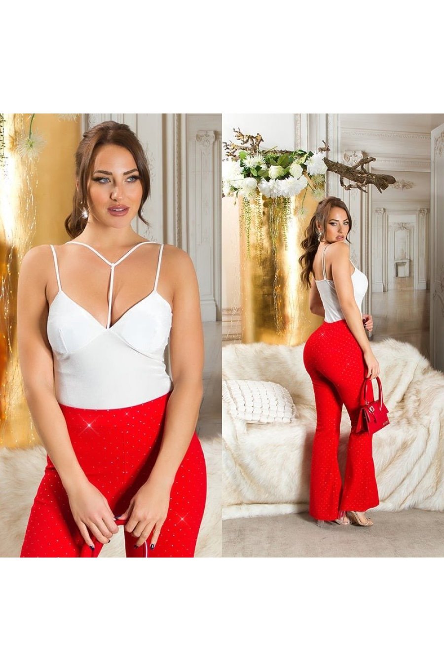 Top dama alb, din catifea, cu bretelute si cupe, Danni Top dama alb, din catifea, cu bretelute si cupe, Danni 6 - jojofashion.ro