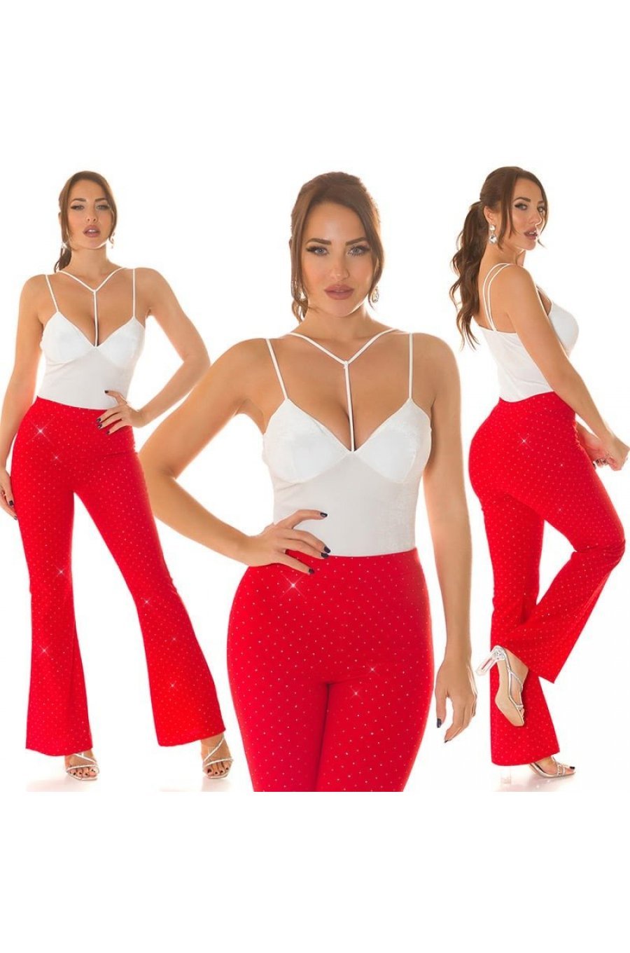 Top dama alb, din catifea, cu bretelute si cupe, Danni Top dama alb, din catifea, cu bretelute si cupe, Danni 7 - jojofashion.ro