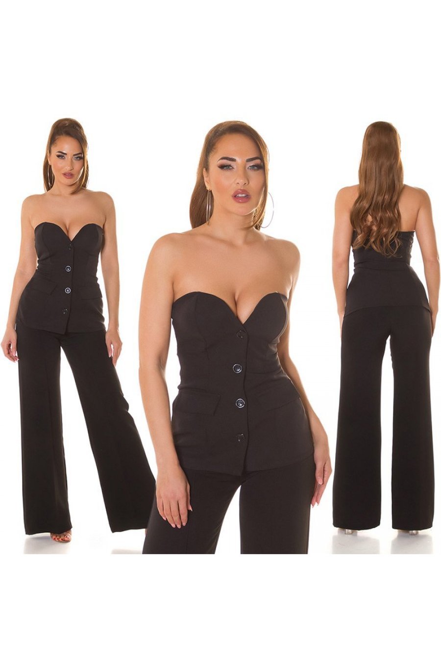 Top dama elegant negru, tip sacou, cu umerii goi, Lafayette Top dama elegant negru, tip sacou, cu umerii goi, Lafayette 6 - jojofashion.ro