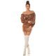 Tinuta top piele eco maro si fusta catifea Meghan 2 - jojofashion.ro