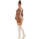 Top dama elegant, piele eco, maro, cu maneca lunga si umeri goi, Meghan 5 - jojofashion.ro
